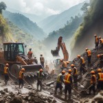 पहिरोले भेडेटार–रवि–राँके सडकमा दुई दिनदेखि यातायात ठप्प