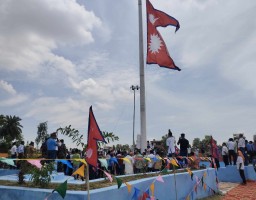 भारतीय सिमानाको मटिहानीमा सबैभन्दा अग्लो राष्ट्रिय झन्डा