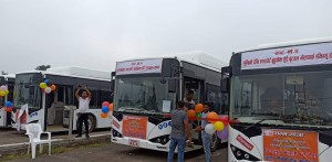 लुम्बिनीका विद्युतीय बस सुचारु, पर्वमा सर्वसाधारणका लागि नि:शुल्क सेवा