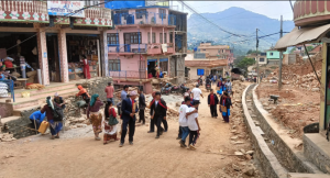 रामेछाप बजारमा व्यवस्थित सडक बन्दै