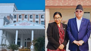 भरतपुर महानगरको प्रशासकीय भवन तयार, प्रचण्डले उद्घाटन गर्दै