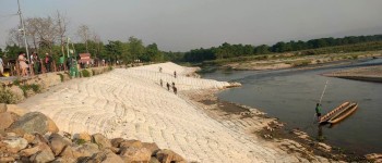चितवन राष्ट्रिय निकुञ्ज नजिक तटबन्ध
