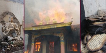 गोरखाको रिपुम गुम्बामा आगालागी