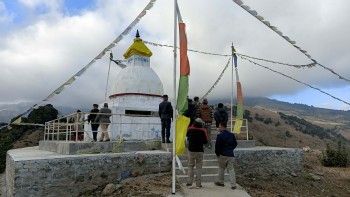 भोजपुरको पाँचधारेमा आकर्षक बौद्ध स्तूप निर्माण