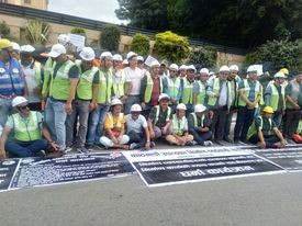 निर्माण व्यवसायीले बानेश्वरमा थाले धर्ना