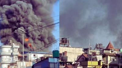 काठमाडौंकाे गैरीगाउँस्थित काठ गोदाममा भीषण आगलागी