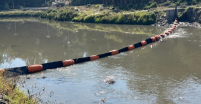 बागमती नदीमा तैरिने फोहोर पदार्थहरू संकलन गर्न ट्रास बेरियर जडान