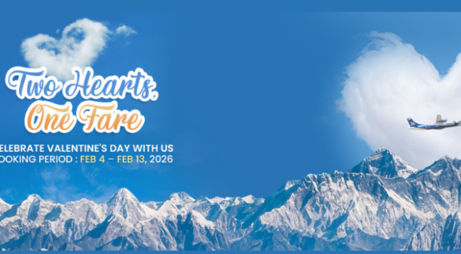 बुद्ध एयरको ‘भ्यालेन्टाइन डे’ अफरः एकै टिकटमा दुई जनालाई एभरेष्ट एक्सपेरियन्स उडान