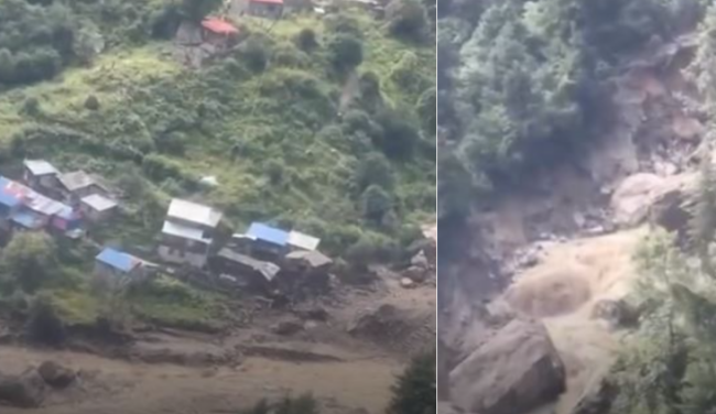 उत्तरी गोरखाको थोराङ खोलामा बाढी, चार घर र झोलुङ्गे पुलमा क्षति