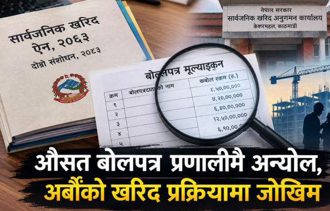 औसत बोलपत्र प्रणालीमै अन्योल, राज्य र इमानदार व्यवसायी दुवै प्रभावित