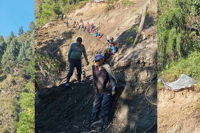 म्याग्दीको पाउद्वारमा पहिरोले क्षतिग्रस्त संरचना श्रमदानबाट पुनर्निर्माण, विद्युत् र पदमार्ग सञ्चालनमा