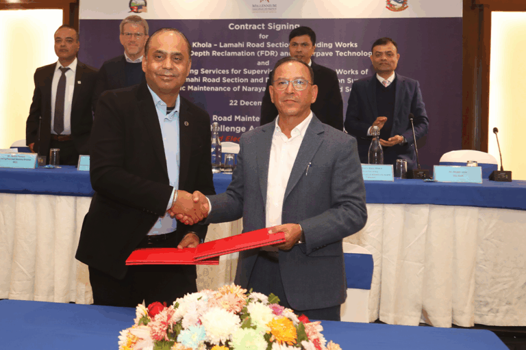 एमसिए–नेपालद्वारा दुई वटा सडक आयोजनाको सम्झौतामा हस्ताक्षर