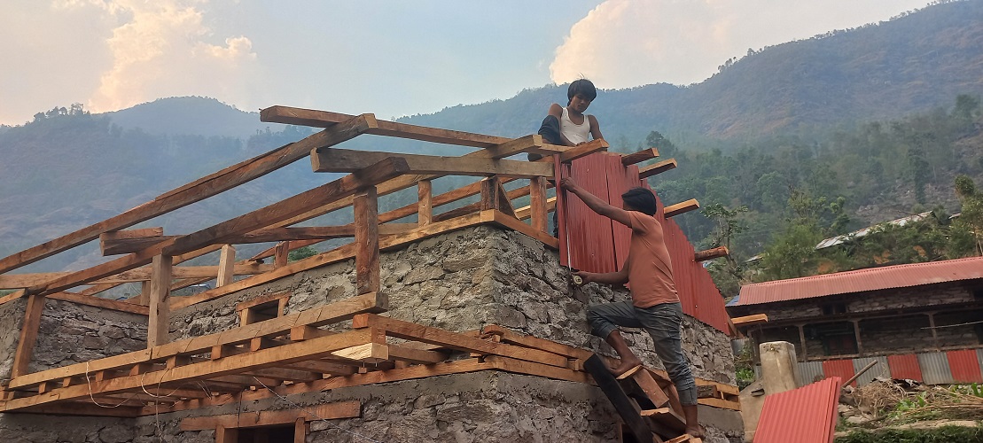 पुनर्निर्माणमा छुटेका थामीचागूमा ४५ घर निर्माणाधीन