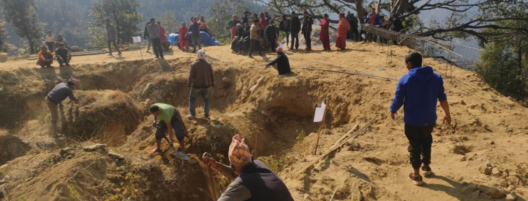 वडा कार्यालयको भवनका लागि खनिएको जग स्थानीयले पुरिदिए 