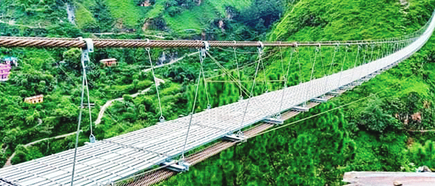 आठ सय मिटर लामो झोलुंगे पुल निर्माण