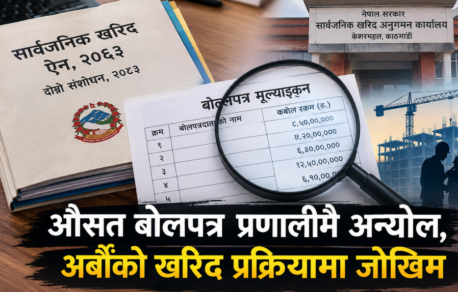 औसत बोलपत्र प्रणालीमै अन्योल, राज्य र इमानदार व्यवसायी दुवै प्रभावित