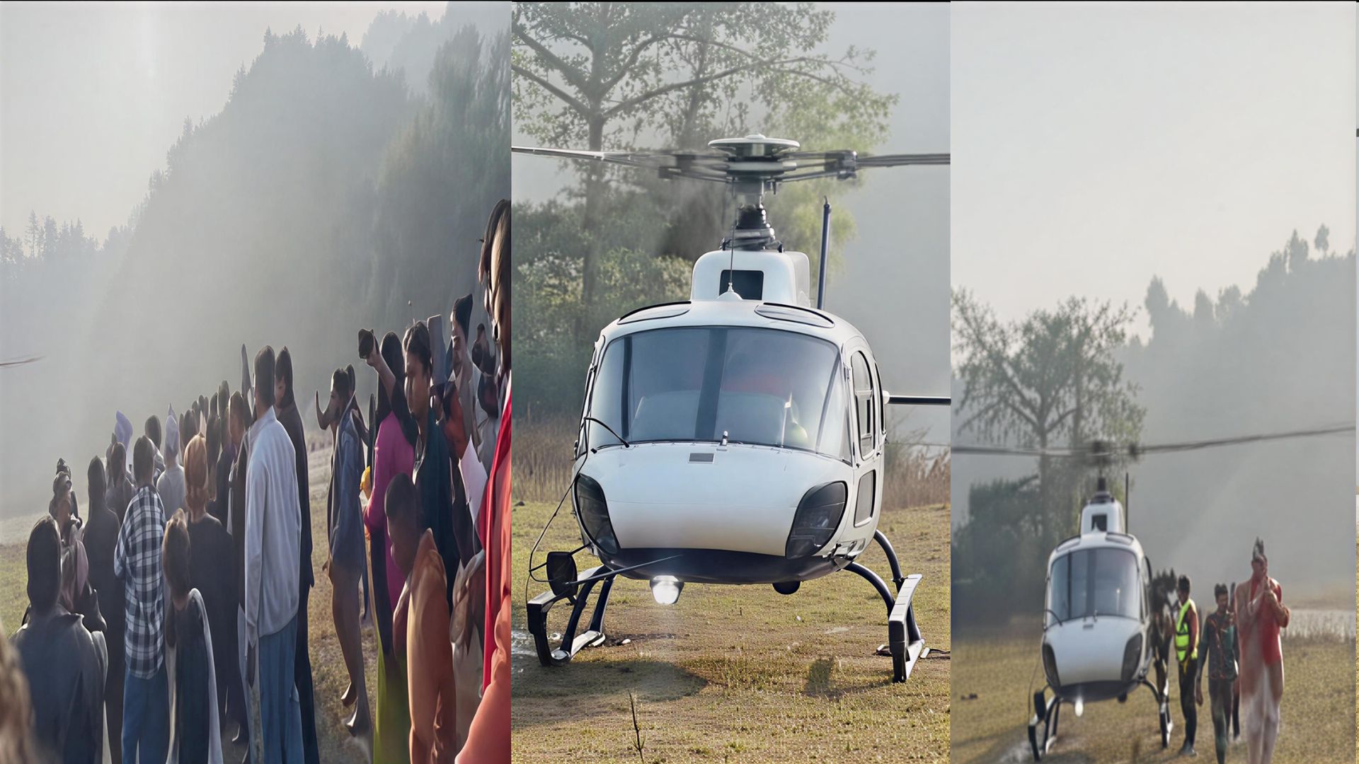 वनभोज खान हेलिकप्टर चढेर सिरहा पुगे मुख्यमन्त्री बानियाँ