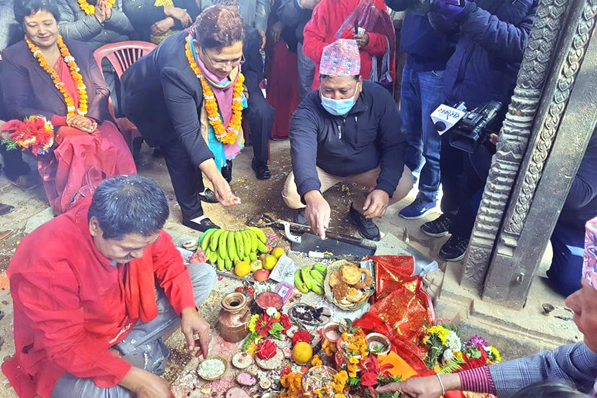 ऊर्जा मन्त्री भुसालले गरिन् बालकुमारी मन्दिर पुनर्निर्माण कार्यको शिलान्यास